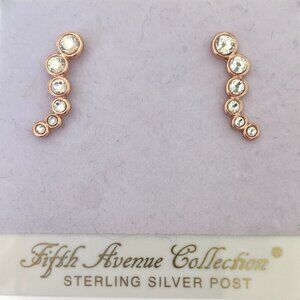 FAC Swarovski Crystal Rose Gold Tone Stud Earrrings​
